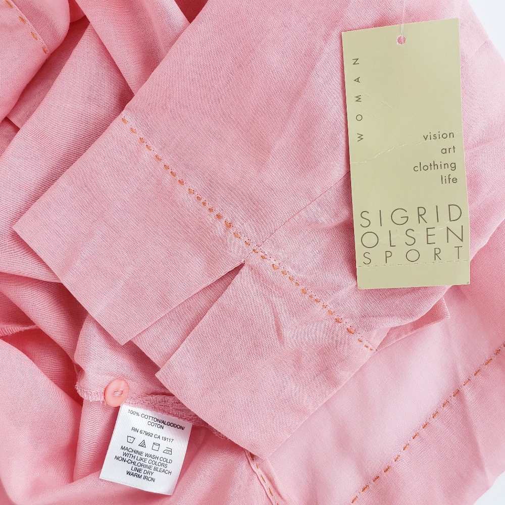 SIGRID OLSEN SPORT Ultra Sheer Blouse Salmon Colored Size 1X - Picture 3 of 10
